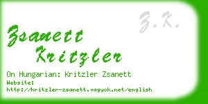 zsanett kritzler business card